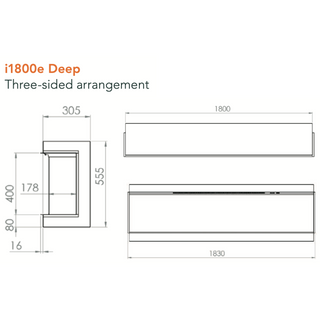iRange Deep 3-Sided Media Wall Electric Fire (100, 125, 150, 180, 220) - Charlton & Jenrick