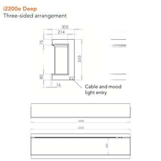 iRange Deep 3-Sided Media Wall Electric Fire (100, 125, 150, 180, 220) - Charlton & Jenrick