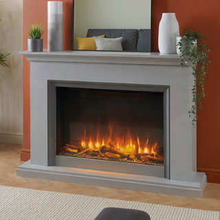 Amalfi Flat-To-Wall Electric Fire and Fireplace Suite - Katell Italia