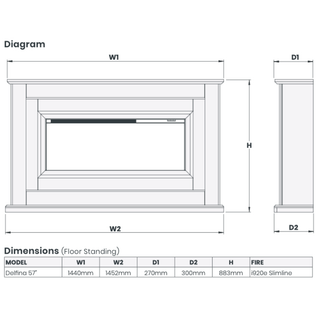 Delfina Flat-To-Wall Fire and Fireplace Suite - Katell Italia