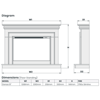 Genoa Flat-To-Wall Fire and Fireplace Suite - Katell Italia