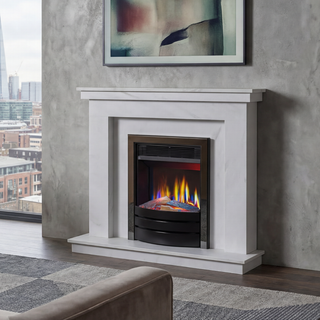 Malito Opulus Flat-To-Wall Electric Fire and Fireplace Suite - Katell Italia
