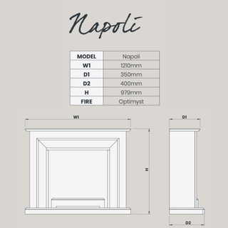 Napoli Optimyst Flat-To-Wall Electric Fireplace Suite - Katell