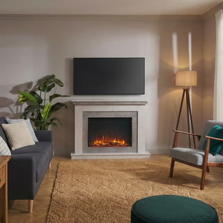 Portofino Flat-To-Wall Fire and Fireplace Suite - Katell