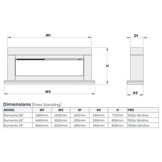 Romento Flat-To-Wall Fire and Fireplace Suite - Katell