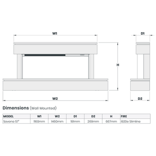 Savona Wall Hung Electric Fire and Fireplace Suite - Katell