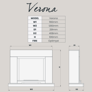 Verona Optimyst Electric Fireplace Suite - Katell