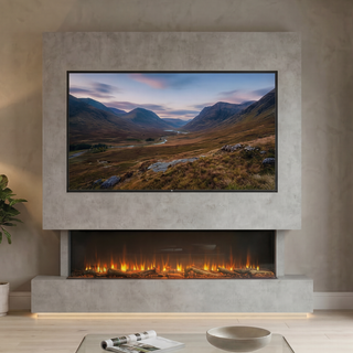 Aprila Pre-Built Media Wall Electric Fire and Fireplace Suite - Katell Italia