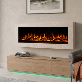 Barletta Deep Wall Mounted Electric Fireplace Suite - Katell Italia