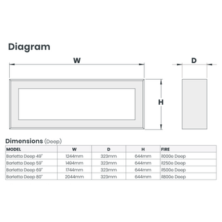 Barletta Deep Wall Mounted Electric Fireplace Suite - Katell Italia