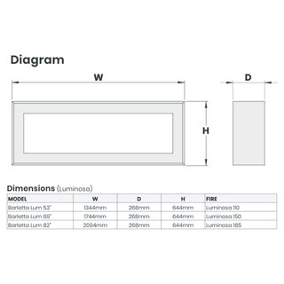 Barletta Luminosa Wall Mounted Electric Fireplace Suite - Katell Italia