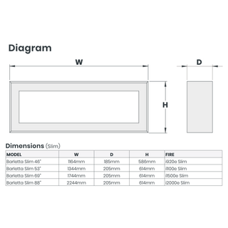 Barletta Slim Wall Mounted Electric Fireplace Suite - Katell Italia