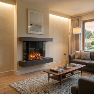 Cento Portrait Wall Mounted Electric Fire and Fireplace Suite - Katell Italia