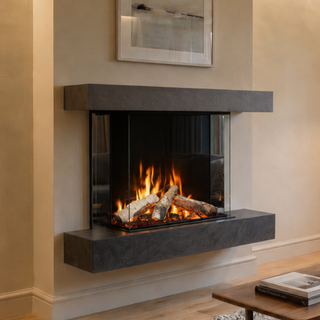 Cento Portrait Wall Mounted Electric Fire and Fireplace Suite - Katell Italia