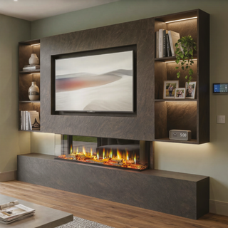 Montiano Media Wall Electric Fireplace Suite - Katell Italia