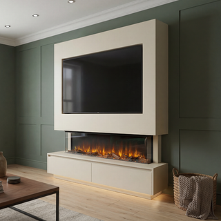 Rivello Media Wall Electric Fireplace Suite - Katell Italia