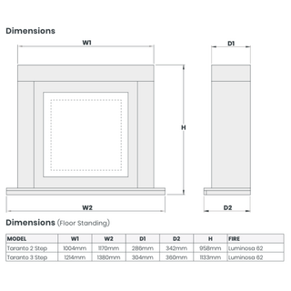 Taranto Luminosa Flat-To-Wall Electric Fireplace Suite - Katell Italia