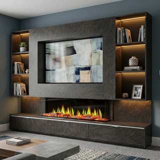 Triora Media Wall Electric Fireplace Suite - Katell Italia