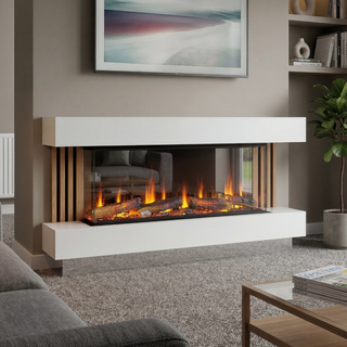 Visto Floor Standing Electric Fire and Fireplace Suite - Katell Italia