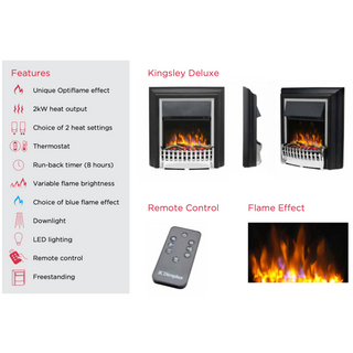 Kingsley Deluxe Optiflame Flat-To- Wall Electric Fire - Dimplex