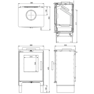 Loxton 3 4kW Multifuel Stove - Mendip