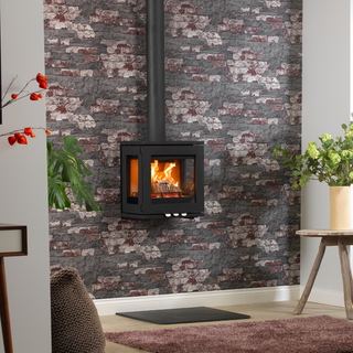 Purevision Linear LPV5 3-Sided 5kW Wood Burning Stove