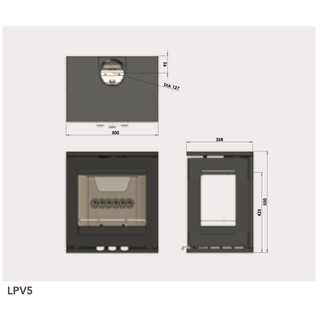 Purevision Linear LPV5 3-Sided 5kW Wood Burning Stove
