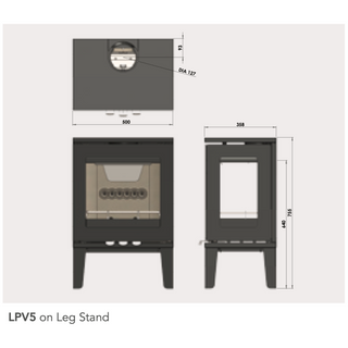 Purevision Linear LPV5 3-Sided 5kW Wood Burning Stove