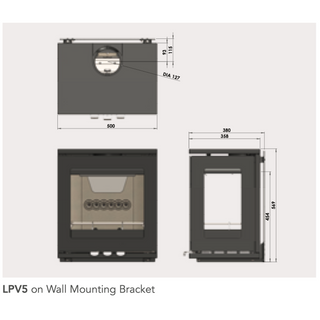 Purevision Linear LPV5 3-Sided 5kW Wood Burning Stove