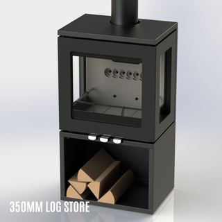 Purevision Linear LPV5 3-Sided 5kW Wood Burning Stove