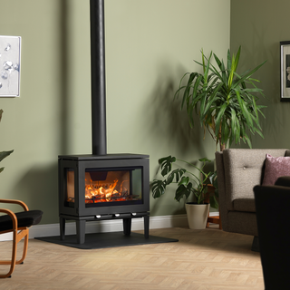 Purevision Linear LPV8 3-Sided 8kW Wood Burning Stove