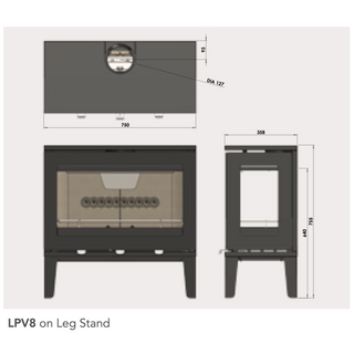 Purevision Linear LPV8 3-Sided 8kW Wood Burning Stove