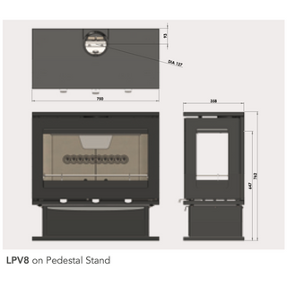 Purevision Linear LPV8 3-Sided 8kW Wood Burning Stove
