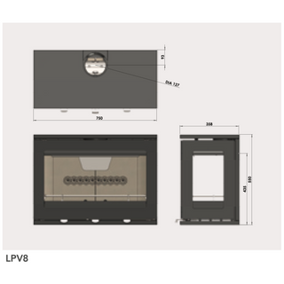Purevision Linear LPV8 3-Sided 8kW Wood Burning Stove