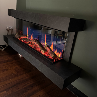 Cento Deep Wall Mounted Electric Fire and Fireplace Suite - Katell