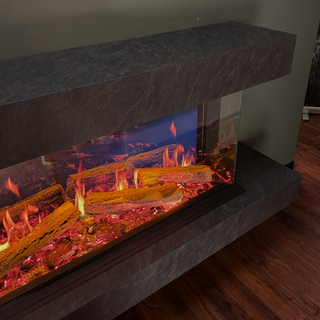 Cento Deep Wall Mounted Electric Fire and Fireplace Suite - Katell