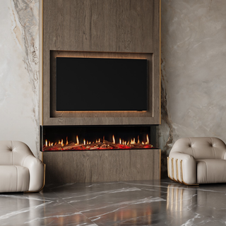 Luminosa RFT LCD 3-Sided Media Wall Electric Fire (1100, 1500, 1850) - Charlton & Jenrick