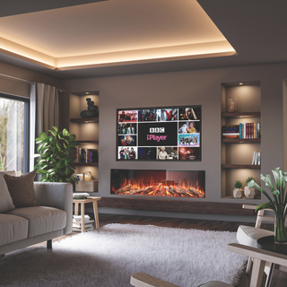 Solution LUX 3-Sided App Control Media Wall Electric Fire