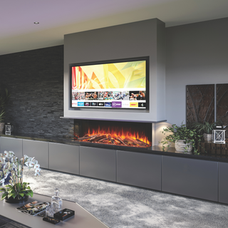 Solution LUX 3-Sided App Control Media Wall Electric Fire