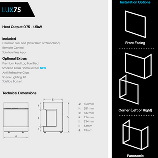 Solution LUX 75 Hole-In-The-Wall Inset Electric Fire
