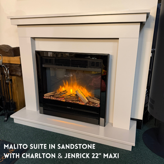 Malito Opulus Flat-To-Wall Electric Fire and Fireplace Suite - Katell