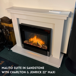 Malito Opulus Flat-To-Wall Electric Fire and Fireplace Suite - Katell