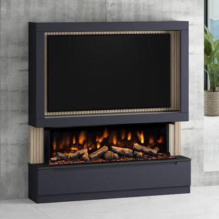 Ex-Display Pryzm MediaVue Pre-Built Media Wall Floor Mounted Fireplace