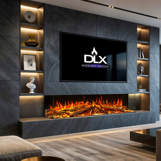 DLX Midnight Edition Media Wall Electric Fire (1000, 1250, 1600, 1800, 2000) - Celsi