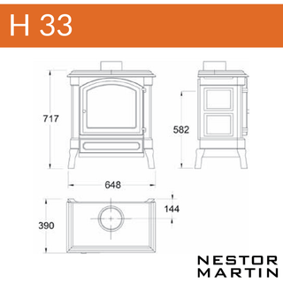 Harmony 33 Wood Burning 5.2kW Stove - Nestor Martin