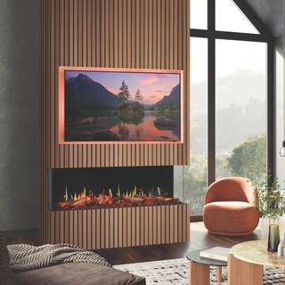 Onyx Fusion 150RW 3-Sided LCD Media Wall Electric Fire