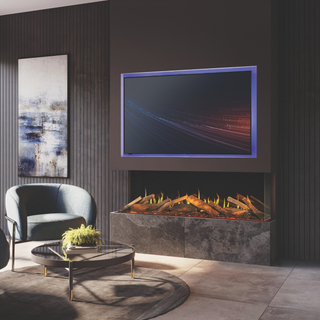 Onyx Fusion 150RW 3-Sided LCD Media Wall Electric Fire