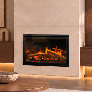 Eclipse 65R LCD Landscape Inset Electric Fire with IlluminOak Logs – Onyx