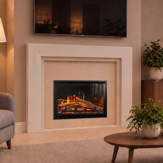 Eclipse 65R LCD Landscape Inset Electric Fire with IlluminOak Logs – Onyx