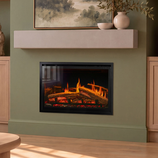 Eclipse 65R LCD Landscape Inset Electric Fire with IlluminOak Logs – Onyx